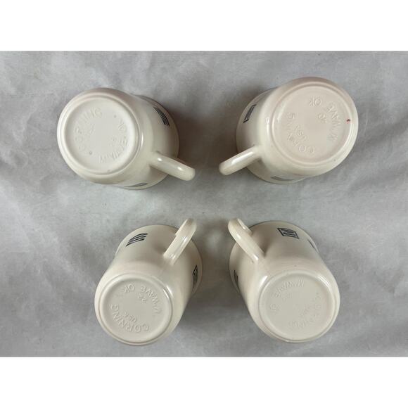 Corelle Corning Tribal Spirit Cups Set of 4 Stoneware Mid Century USA Made - Picture 5 of 9